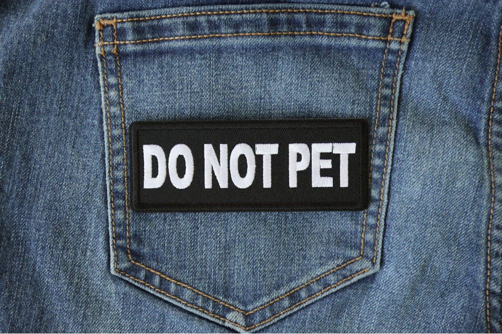 Do Not Pet Embroidered Patch stitching detail
