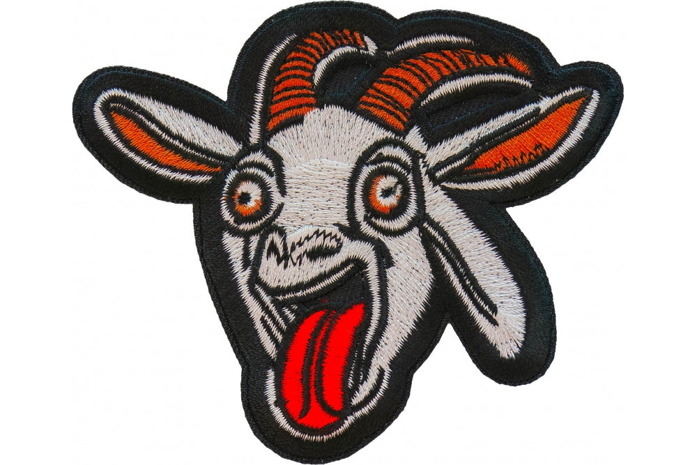 Goat Embroidered Patch apparel application view