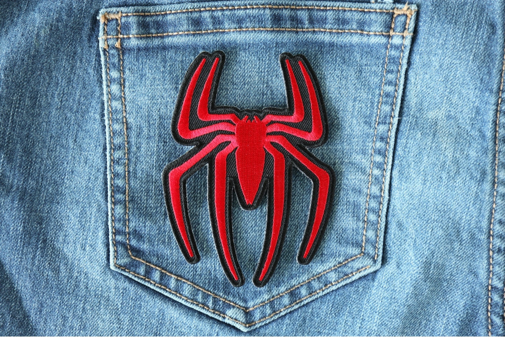 Red Spider Embroidered Patch apparel application view