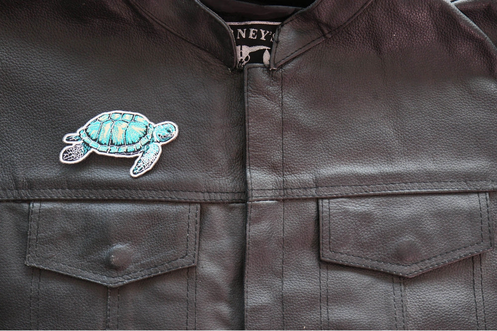 Sea Turtle Embroidered Patch stitching detail