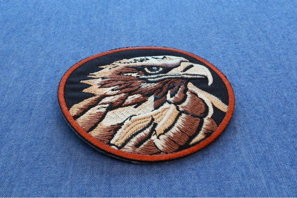 Swift Hawk Embroidered Patch reverse and construction view
