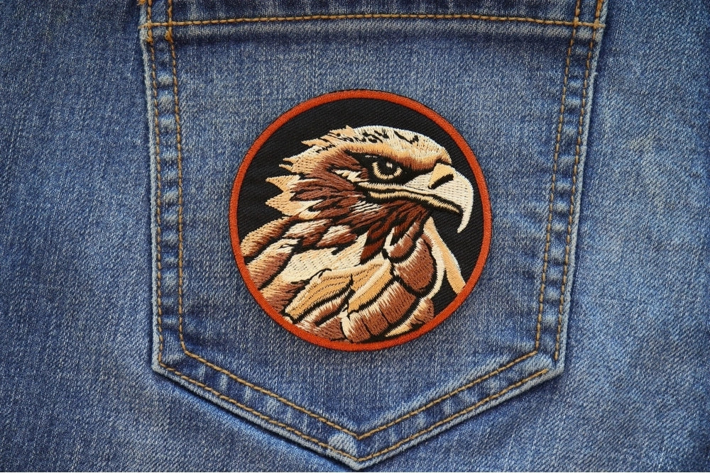 Swift Hawk Embroidered Patch apparel application view