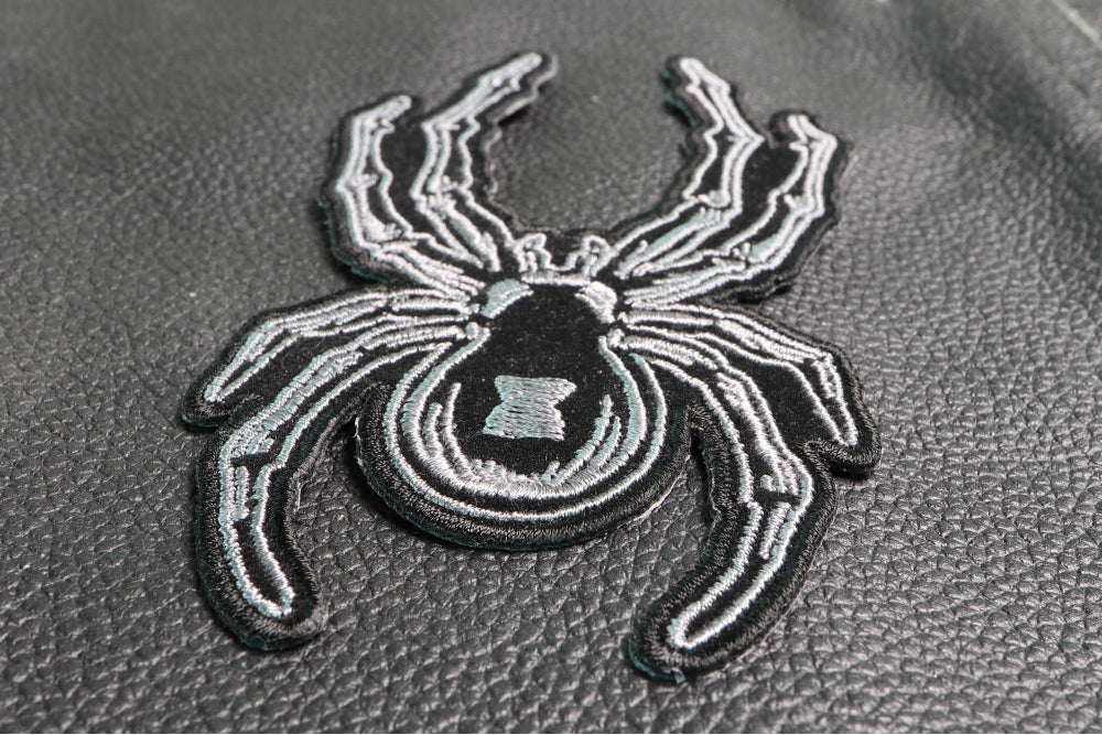 Arachnid embroidered spider patch stitching detail