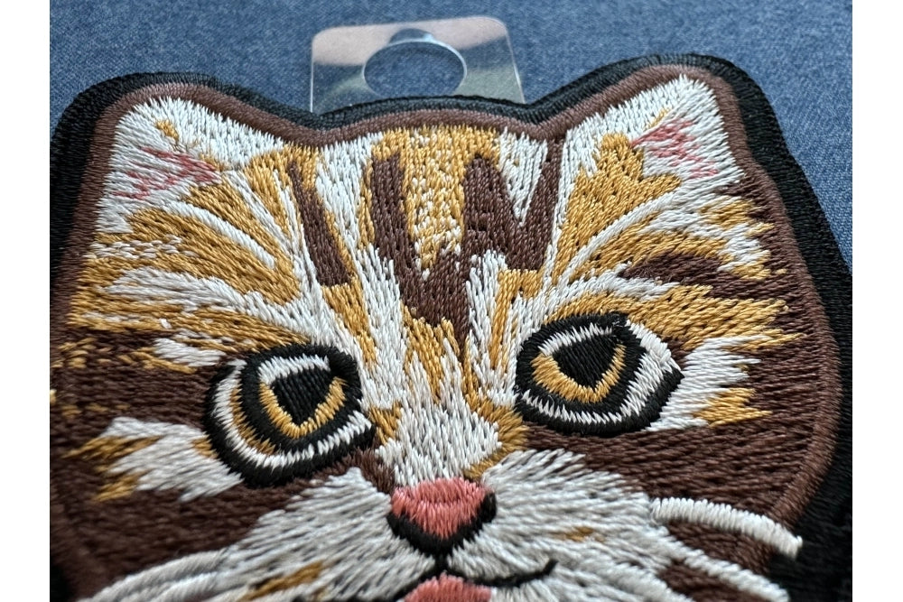 Sweet Kitty Cat Embroidered Patch shown for scale