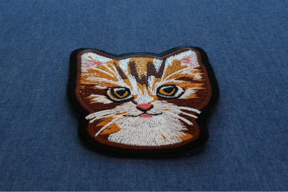 Sweet Kitty Cat Embroidered Patch apparel application view