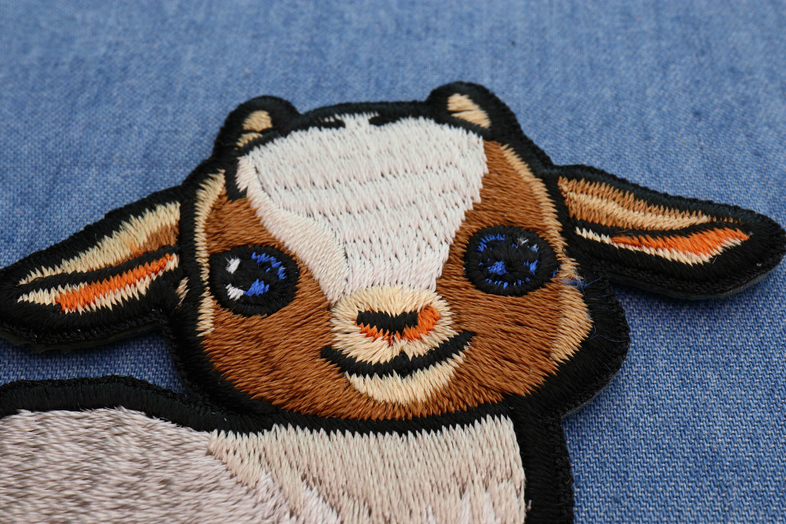 Baby Goat Embroidered Patch stitching detail