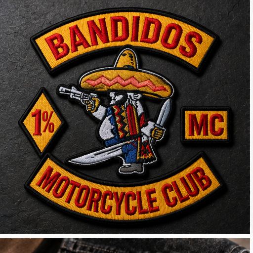 Bandidos embroidered patch set clean studio product view