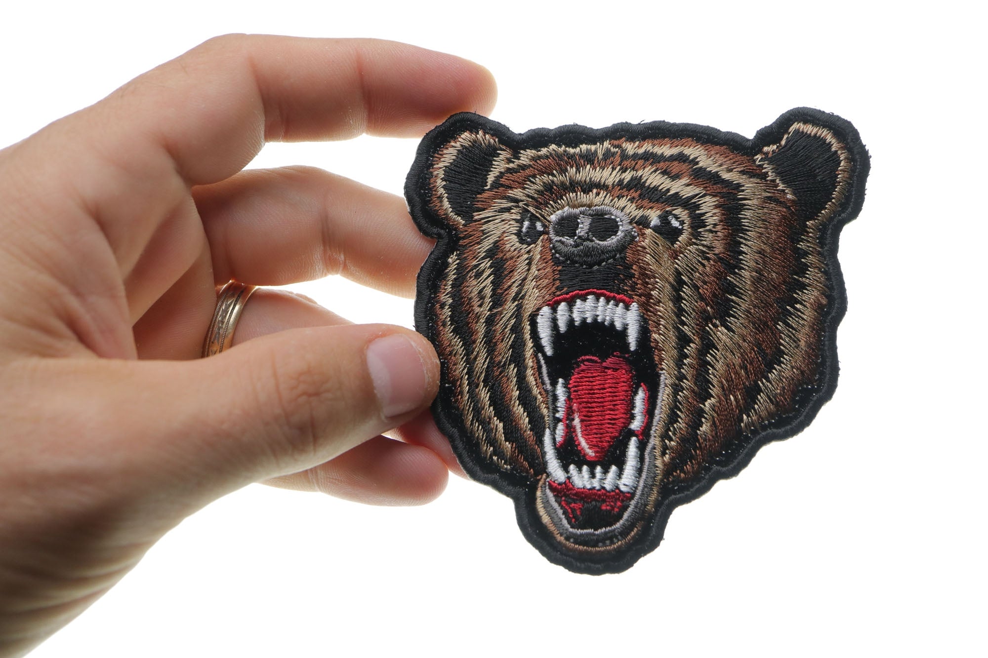 American Bear Embroidered Patch – Intricate, High-Quality Bear Patch for Jackets  ( 3.5 x 4 inches )