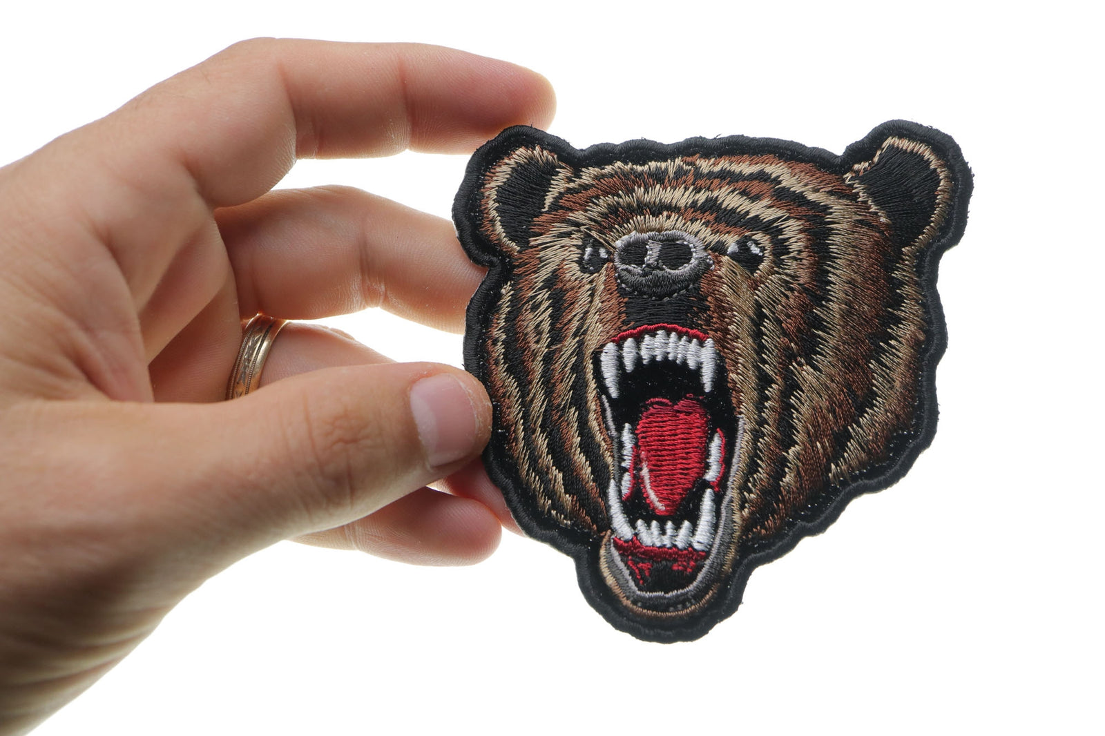 American Bear Embroidered Patch stitching detail