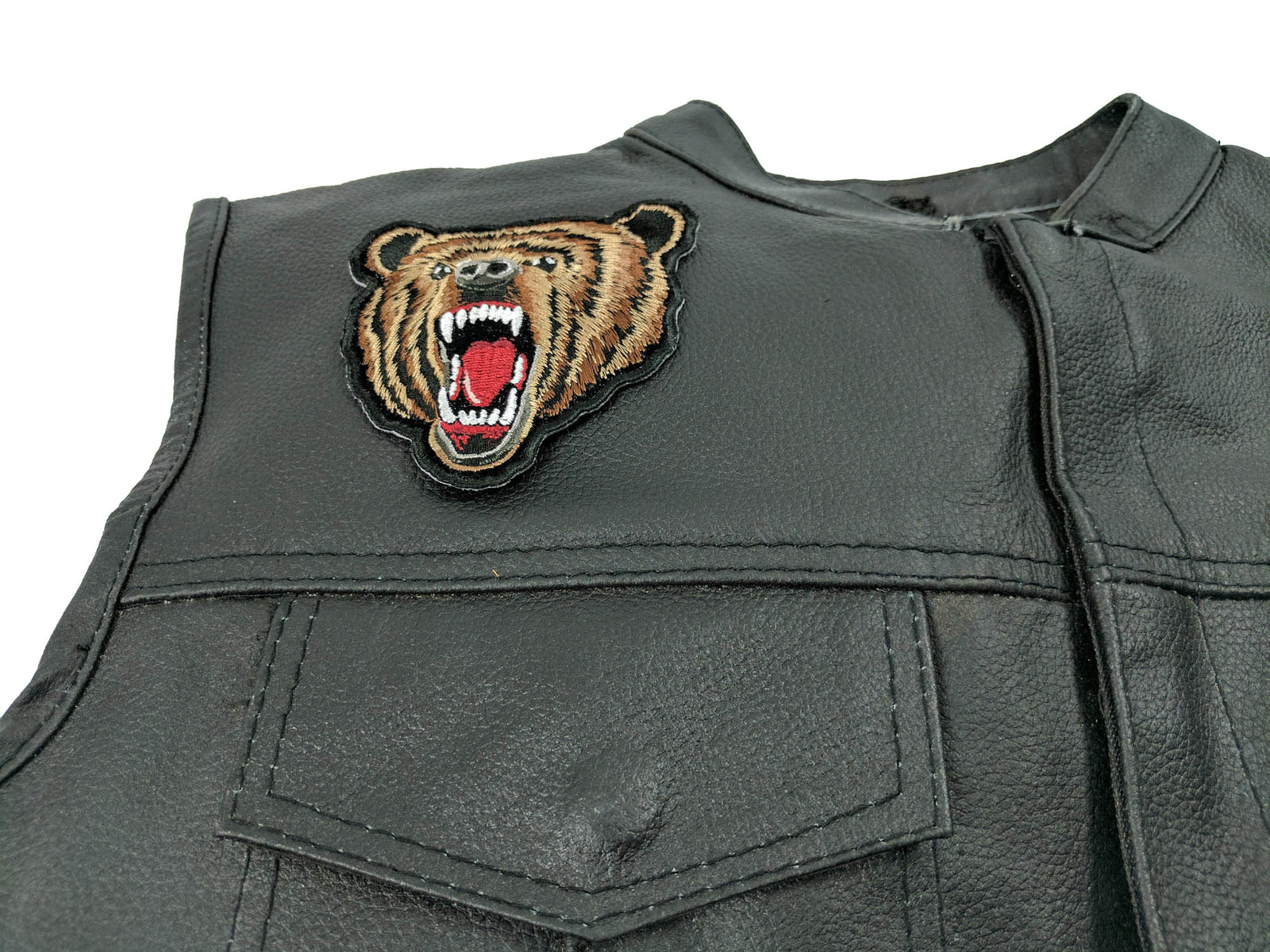 American Bear Embroidered Patch reverse and construction view