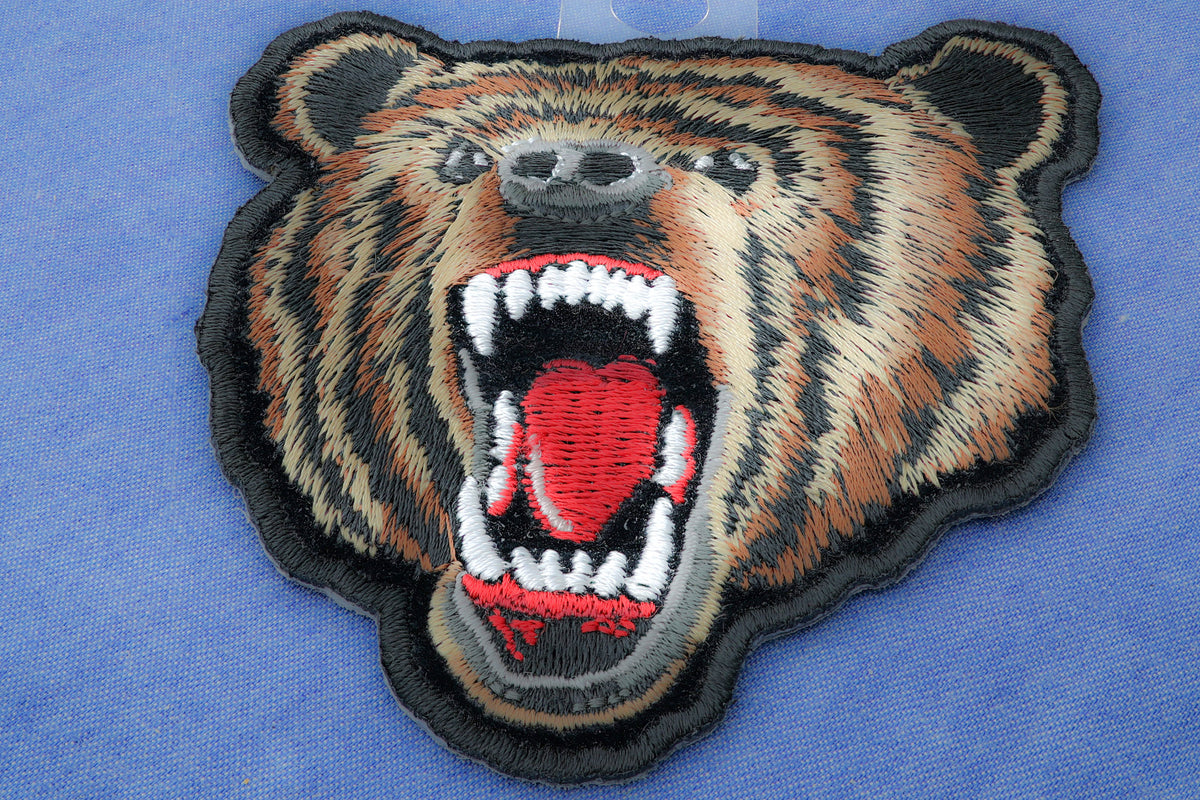 American Bear Embroidered Patch apparel application view