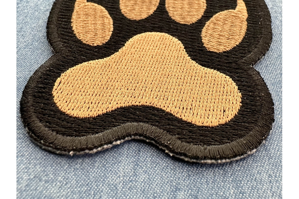 Paw Print Embroidered Patch apparel application view