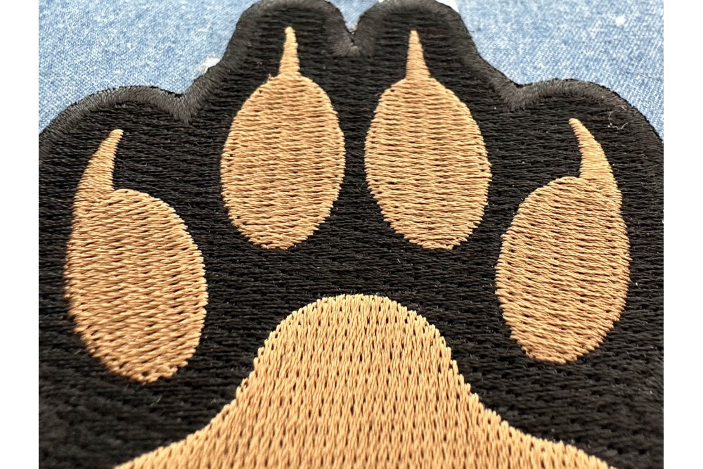Paw Print Embroidered Patch stitching detail
