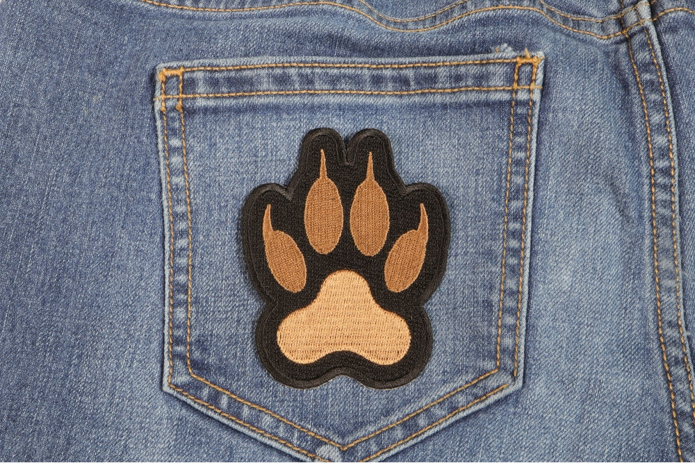 Paw Print Embroidered Patch reverse and construction view