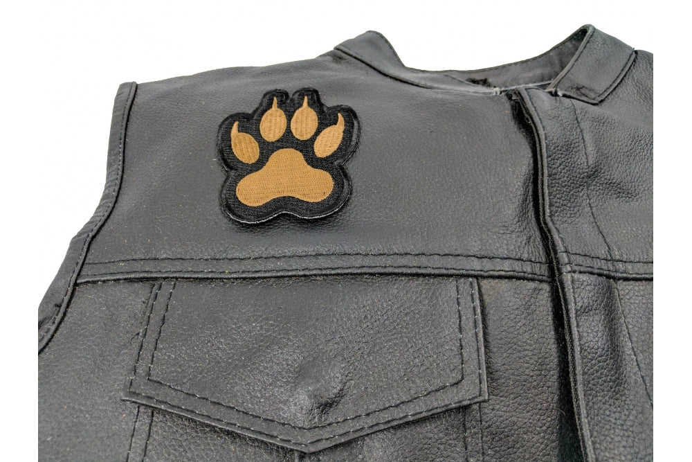 Paw Print Embroidered Patch shown for scale