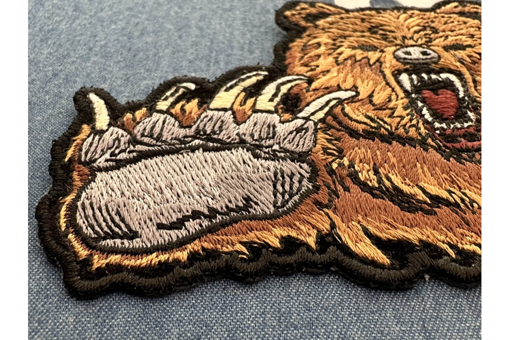 Brown Bear Claws Embroidered Patch
