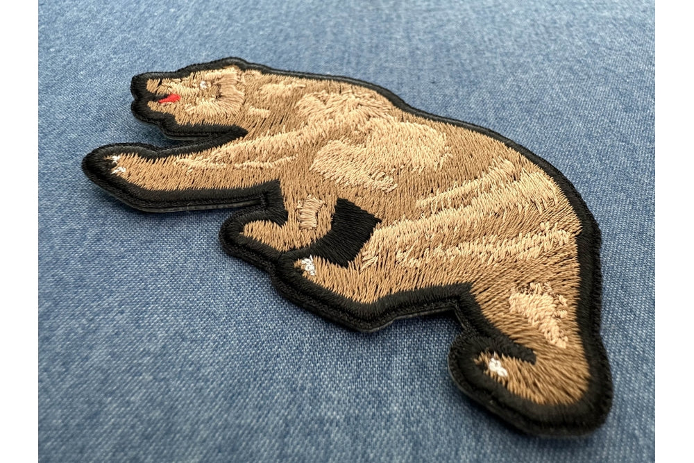 California Bear Embroidered Iron-On Patch - 3x3 Inches, Durable & Detailed Patch