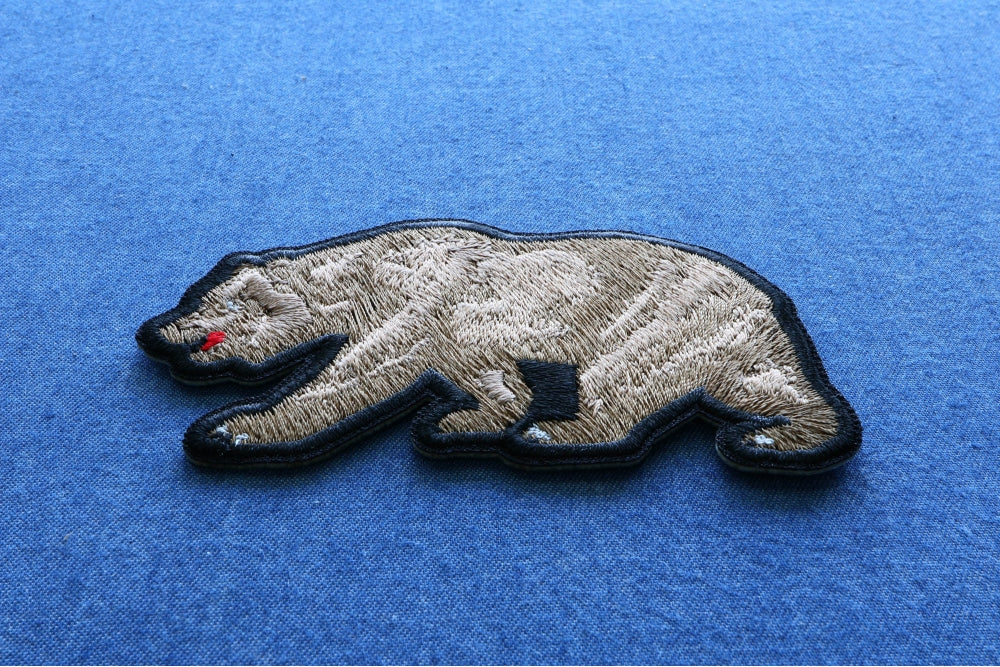 California Bear Embroidered Iron-On Patch - 3x3 Inches, Durable & Detailed Patch