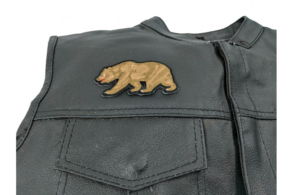 California Bear Embroidered Patch apparel application view