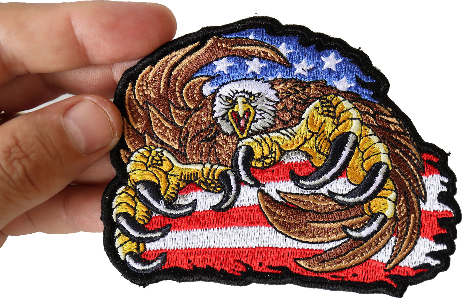 Giant Talons American Eagle Embroidered Patch reverse and construction view