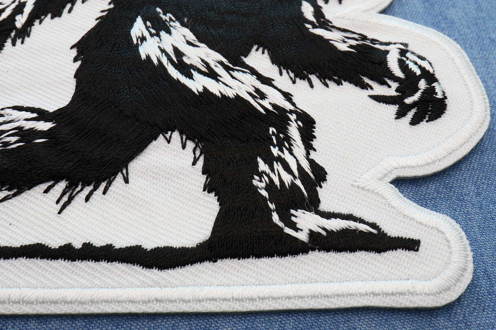 Bigfoot Embroidered Patch shown for scale