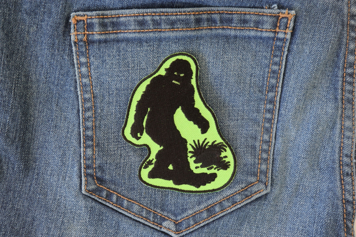Big Foot Sasquatch Embroidered Patch reverse and construction view