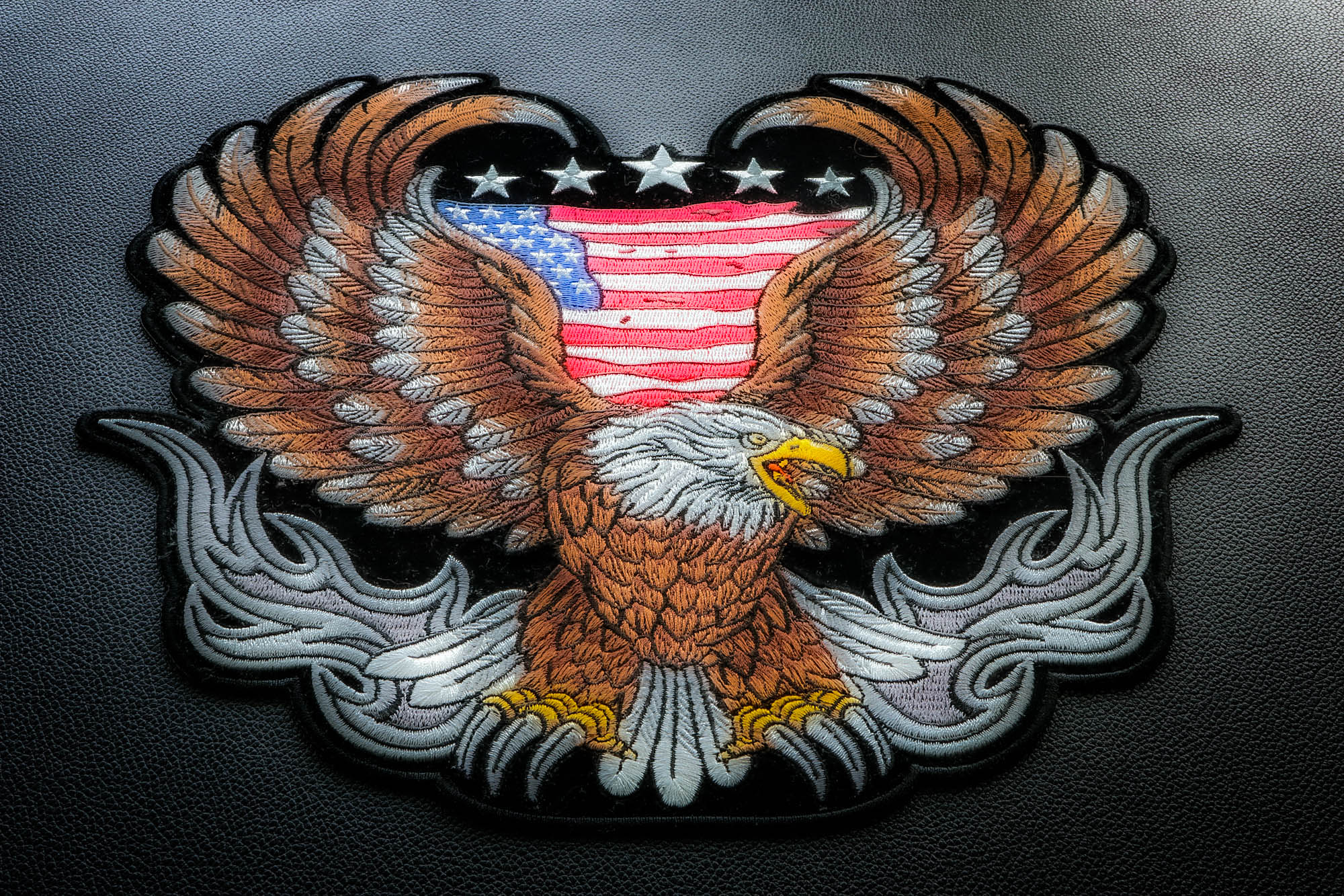 American Flag Eagle Patch – Large Embroidered Artwork ( 4 x 5 inches )
