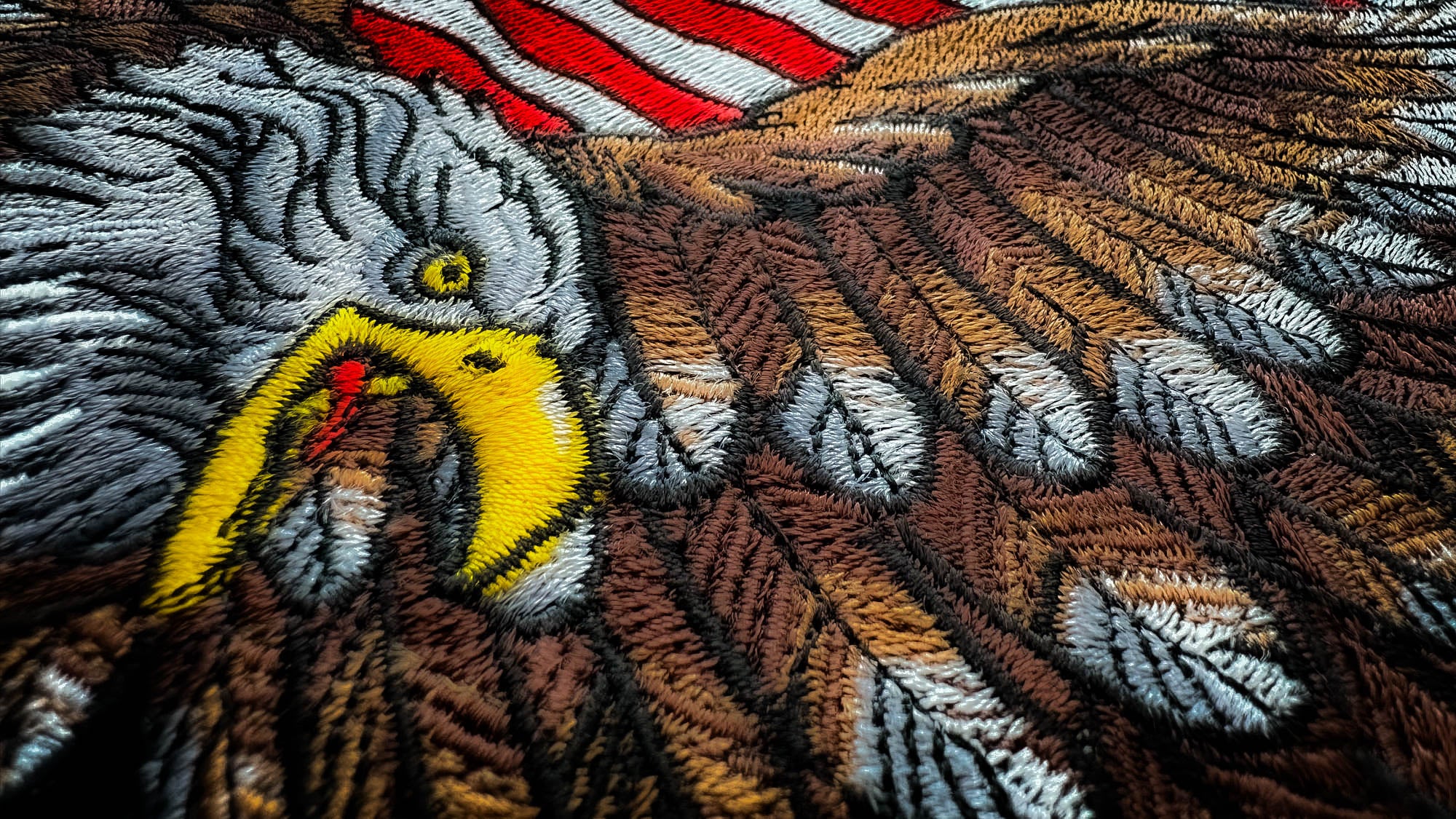 American Flag Eagle Patch – Large Embroidered Artwork ( 4 x 5 inches )