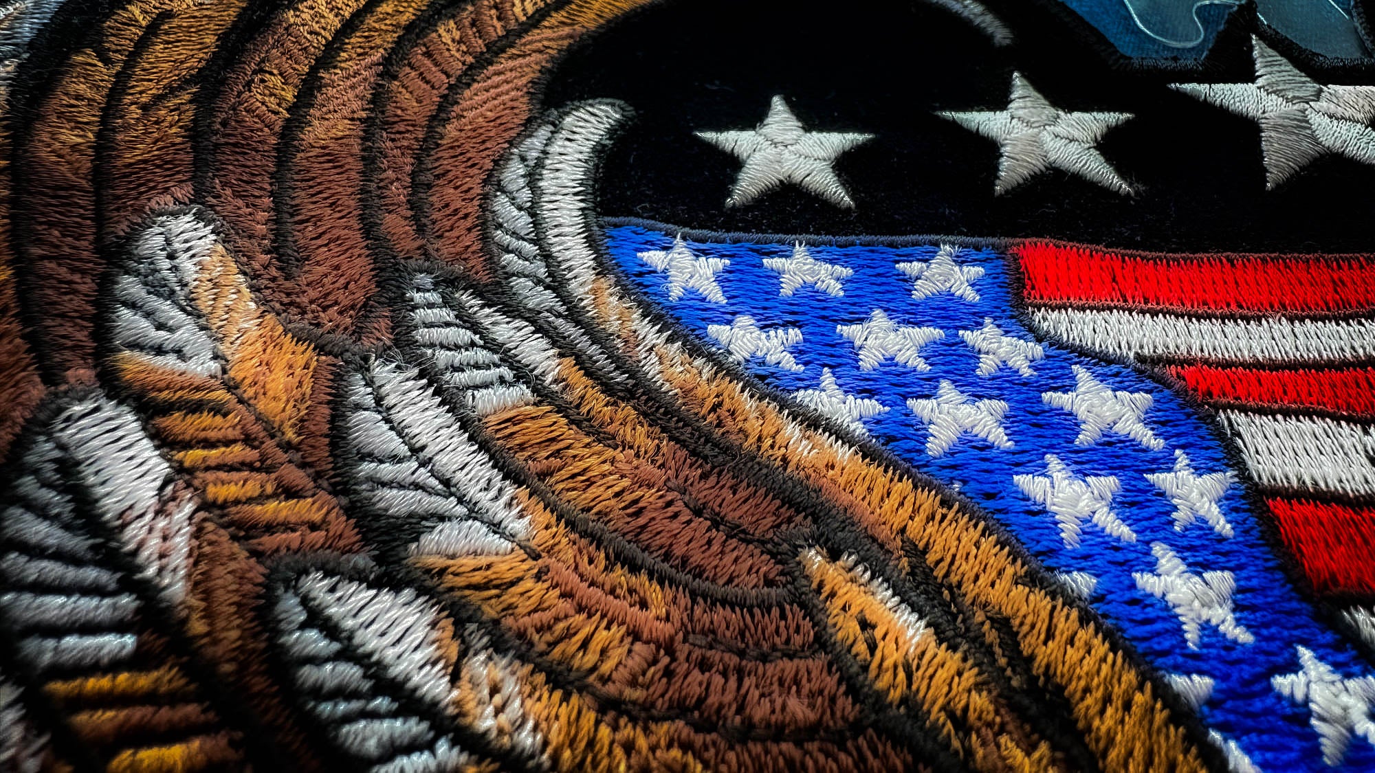 American Flag Eagle Patch – Large Embroidered Artwork ( 4 x 5 inches )