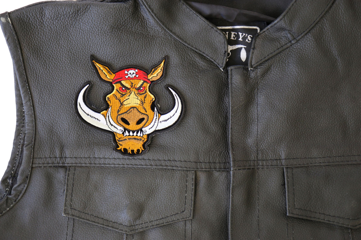 Wild Hog Embroidered Patch apparel application view