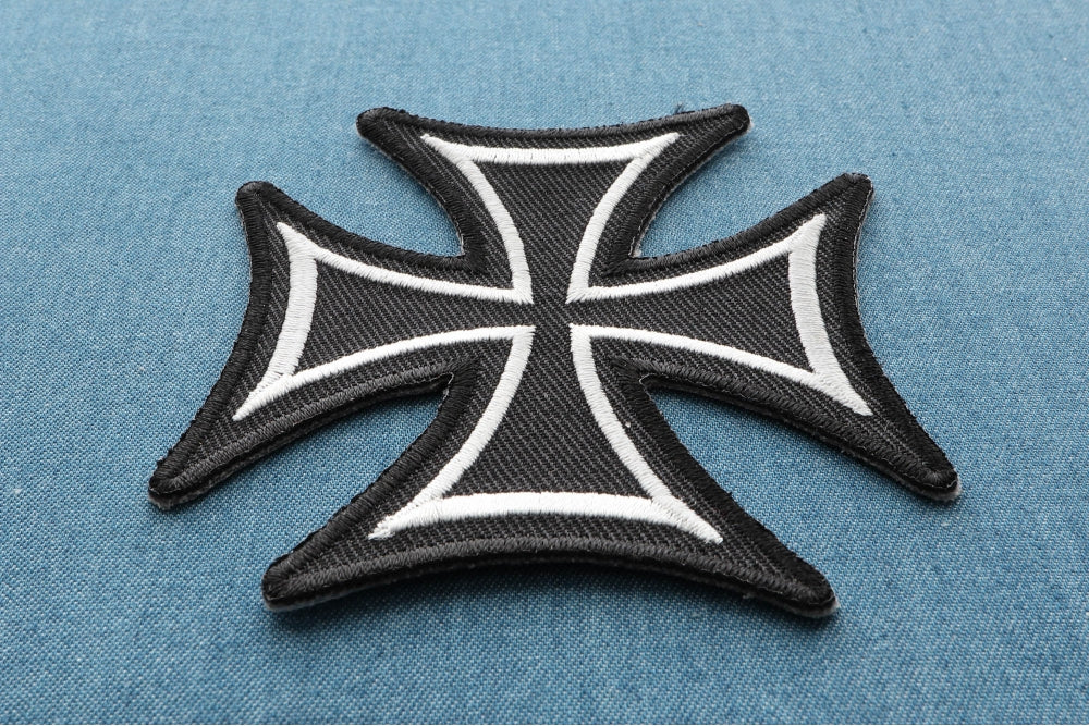 Biker Cross Patch – Embroidered Twill Artwork ( 3 x 3 inches )