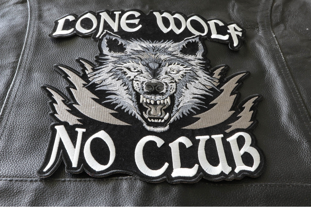 Lone Wolf No Club Large Embroidered Patch product image 3