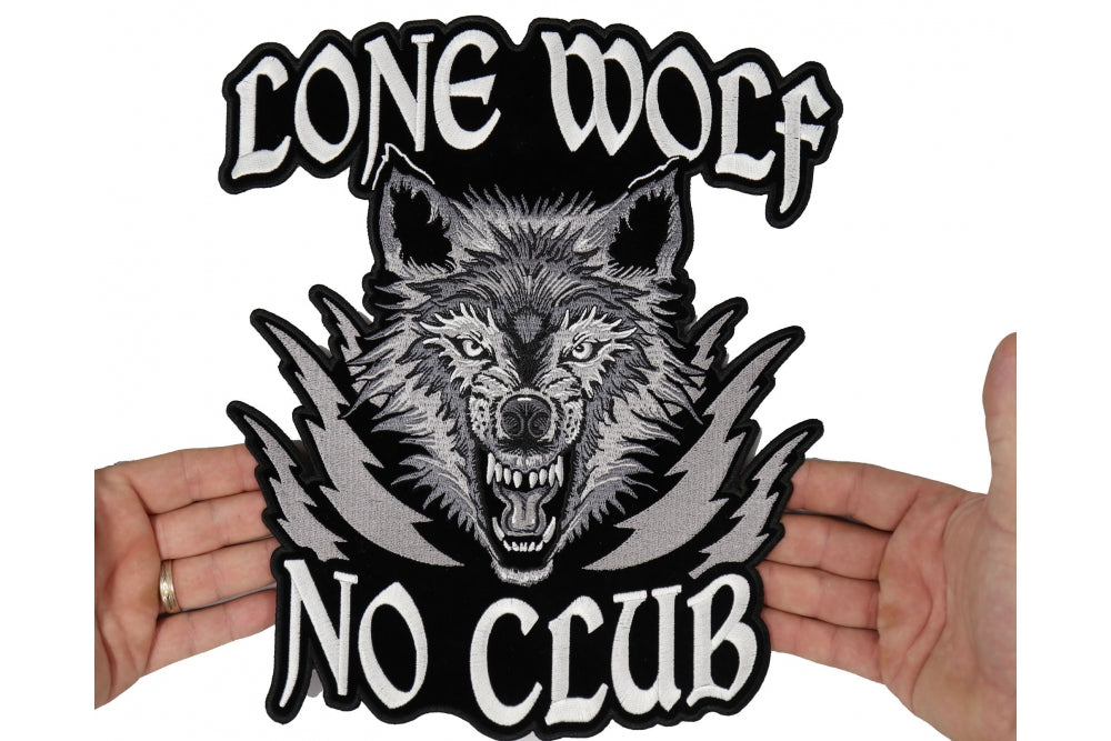 Lone Wolf No Club Large Embroidered Patch product image 2
