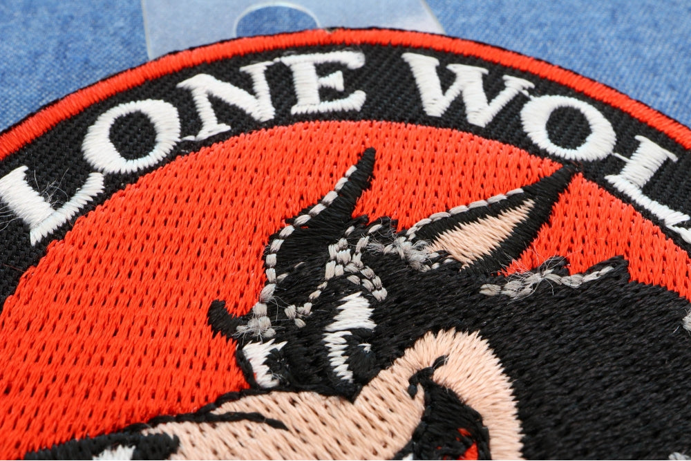 Lone Wolf No Clubs Biker Patch - 3 Inch Embroidered, Bold and Fearless Patch ( 3 x 3 inches )