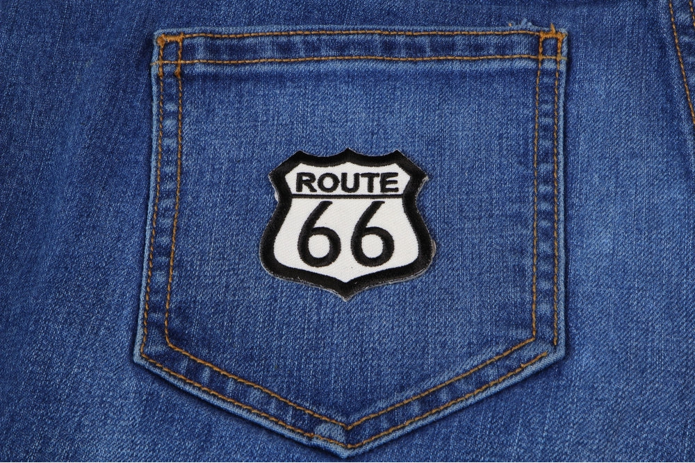 Route 66 Patch – Vintage Embroidered Iron-On Patch for Jackets & Gear (  3 x 2.5 inches )