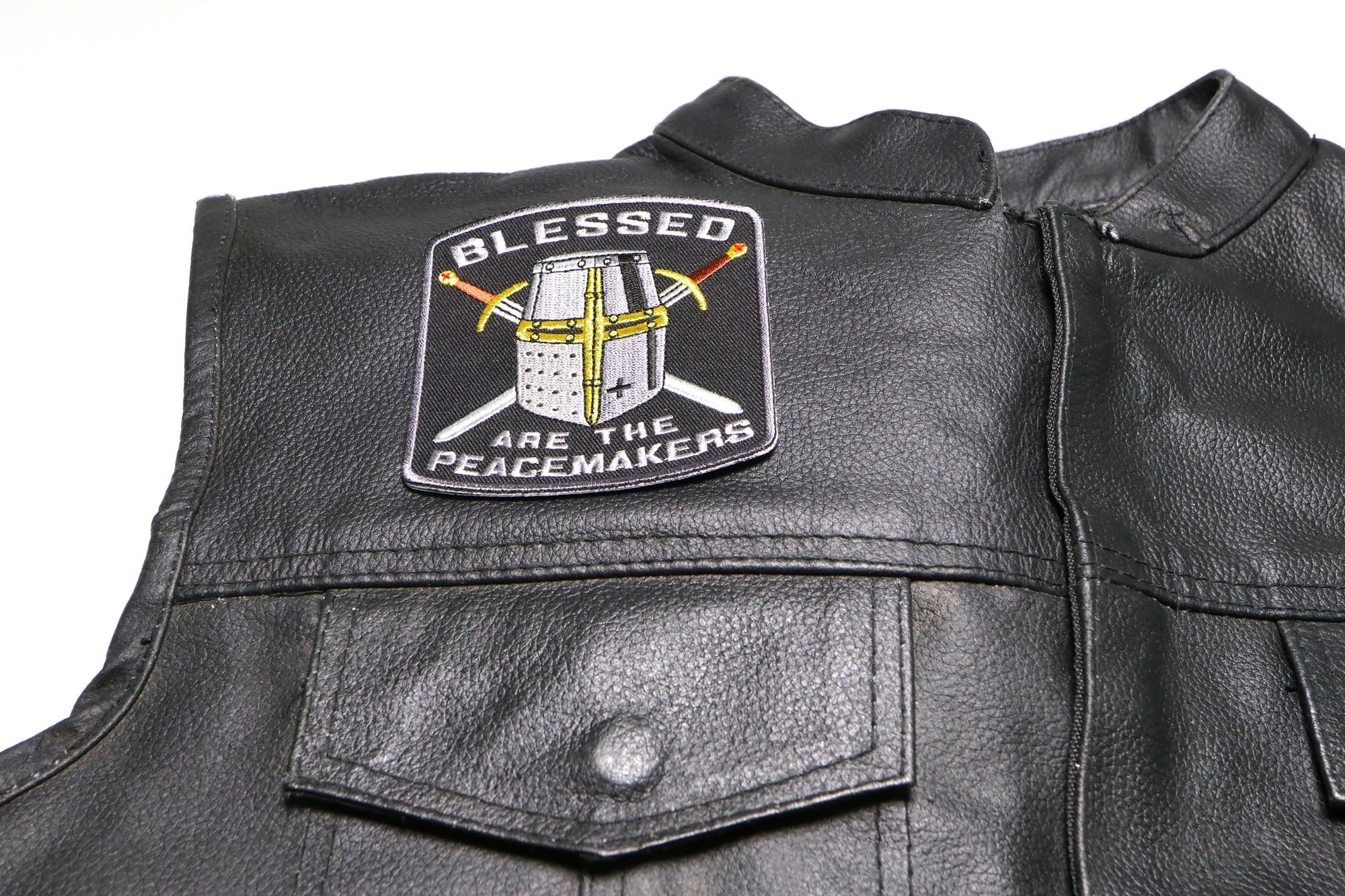 Blessed Are The Peacemakers Knight Christian Patch - Perfect for Apparel and Gear ( 4 x 3  inches )