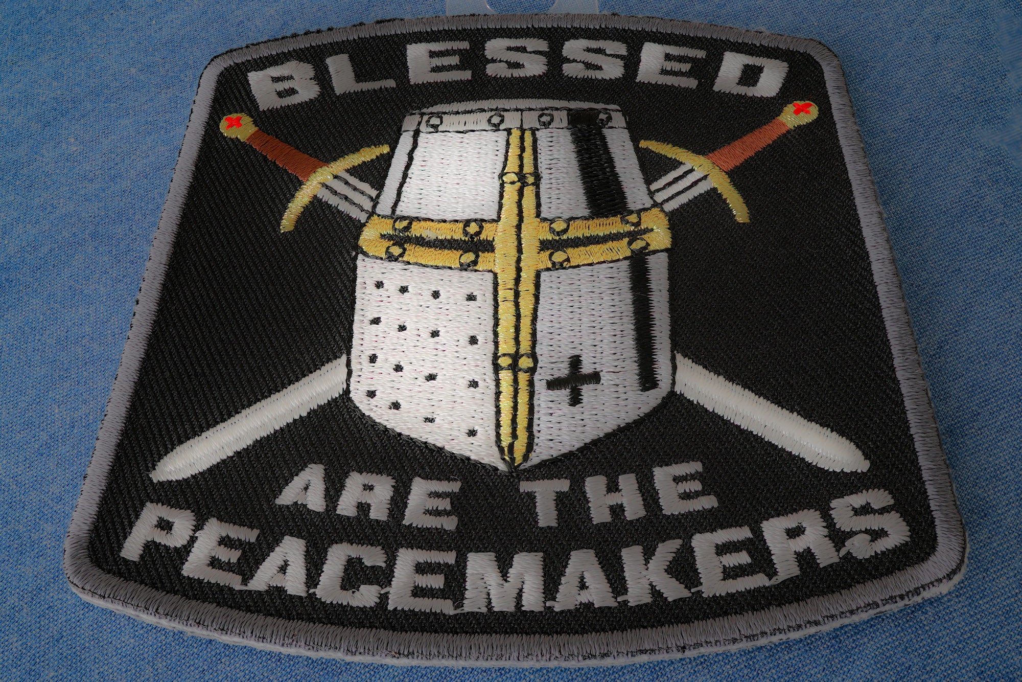Blessed Are The Peacemakers Knight Christian Patch - Perfect for Apparel and Gear ( 4 x 3  inches )