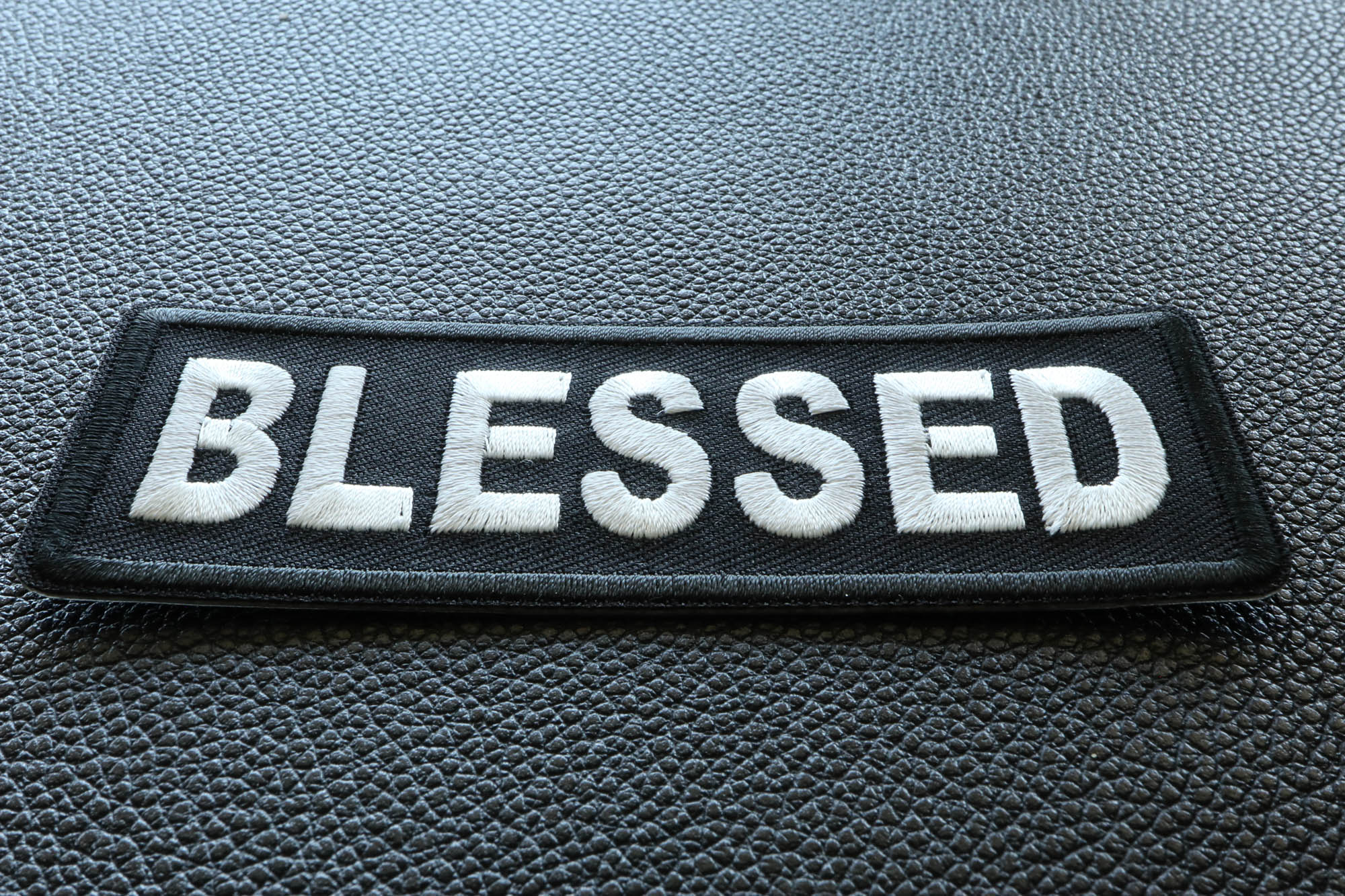 Blessed Iron-On Patch - A Powerful Faith Statement for Your Gear ( 4 x 3  inches )