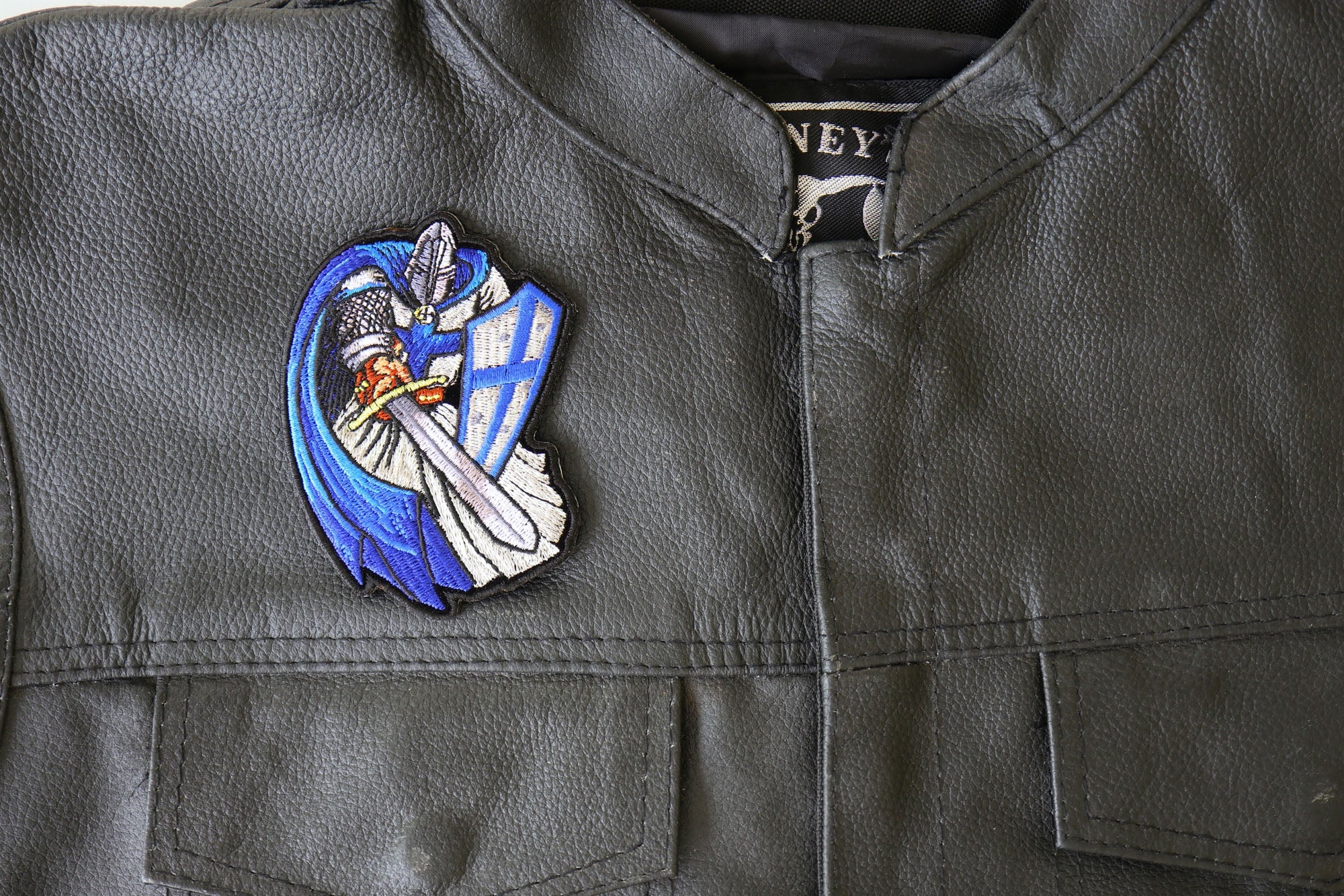 Blue Cape Knight Christian Patch - Wear Your Faith with Honor and Valor ( 4 x 3  inches )