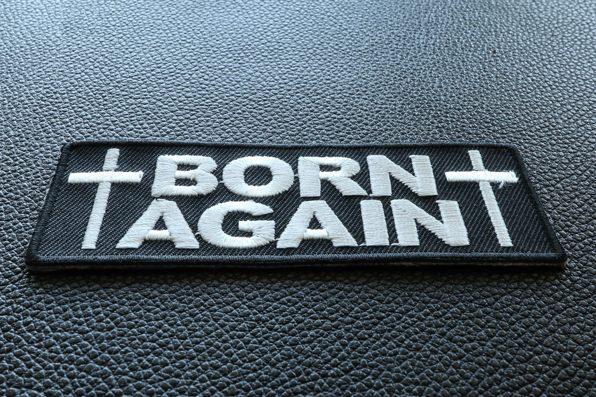 Born Again Christian Patch - Embrace Your Faith with a Bold ( 4 x 2  inches )