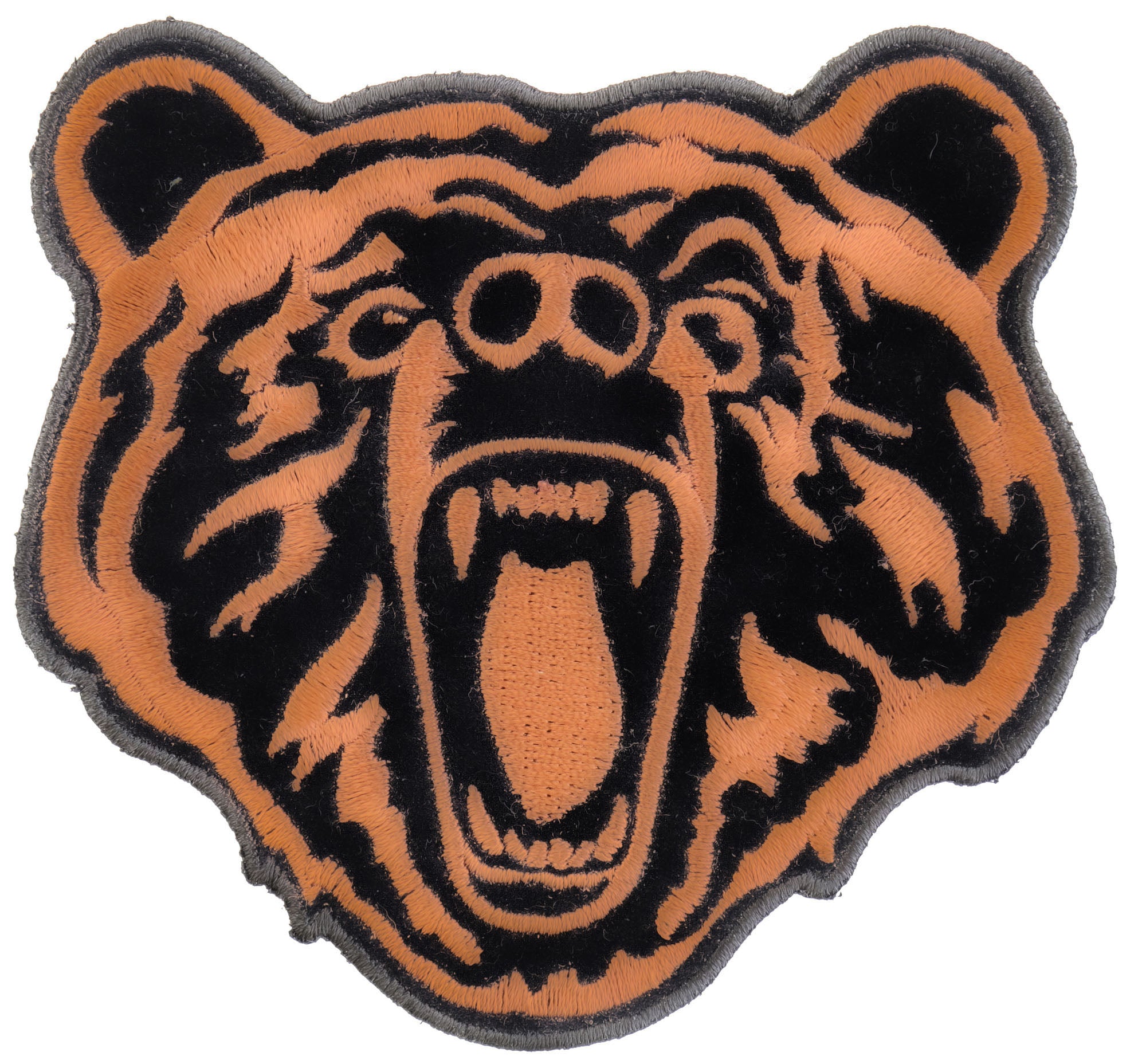 Brown Bear small Iron-On Patch – Bold Bear Patch  for Apparel ( 4 x 4 inches )