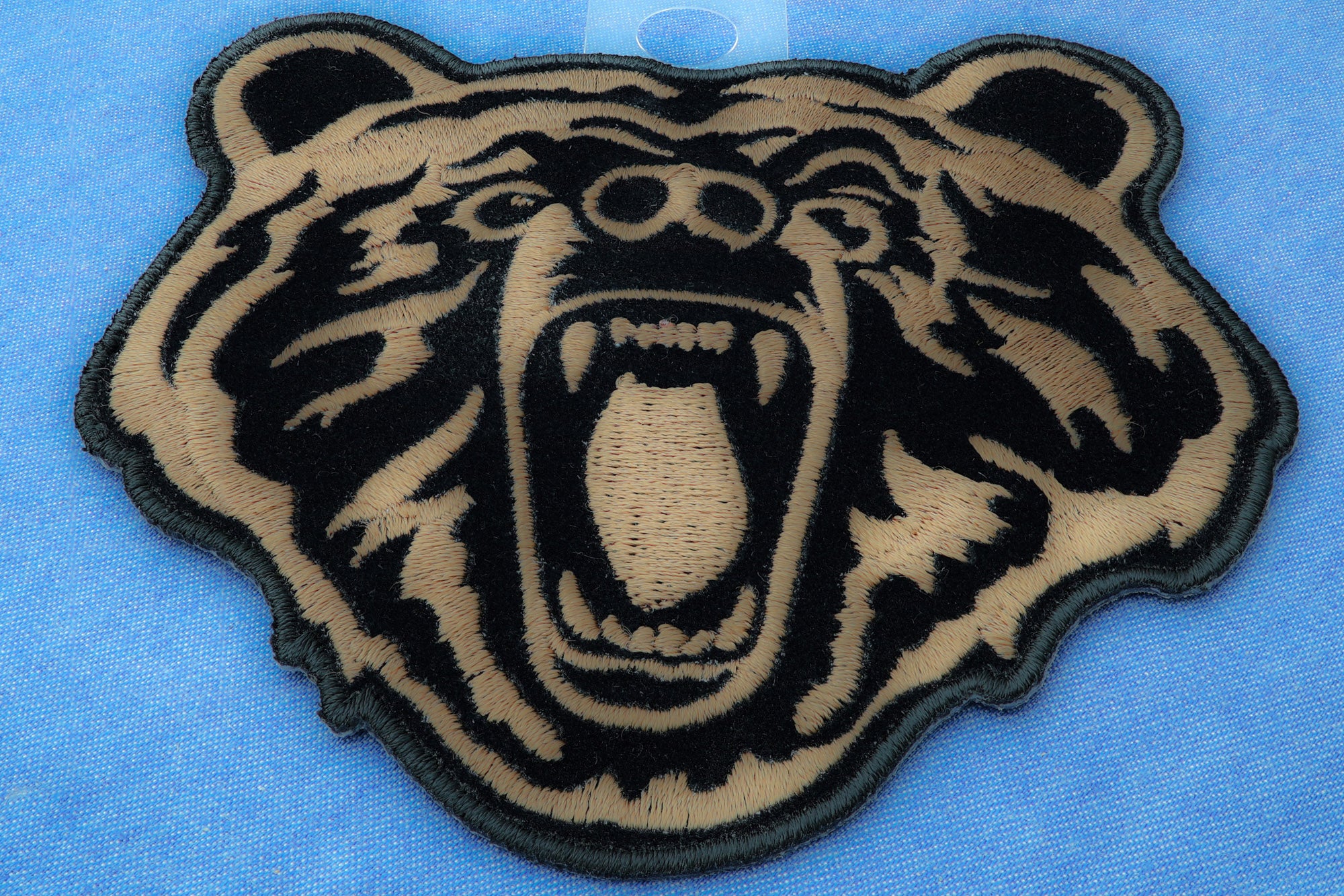 Brown Bear small Iron-On Patch – Bold Bear Patch  for Apparel ( 4 x 4 inches )
