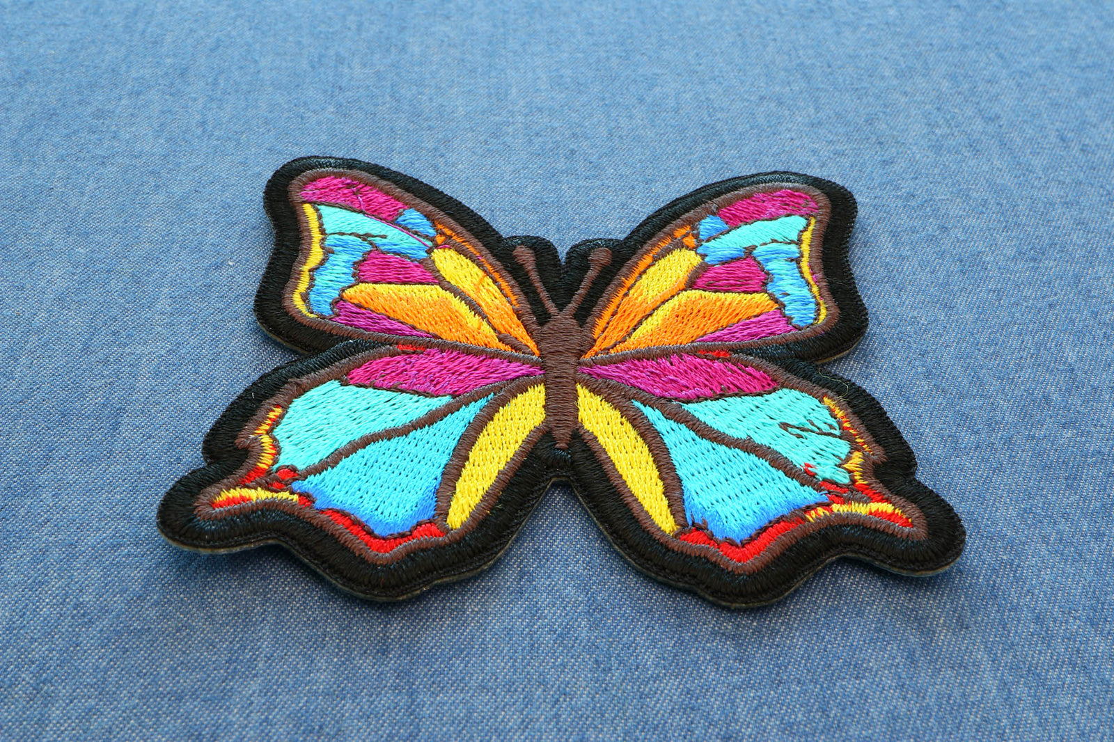 Butterfly embroidered patch construction detail