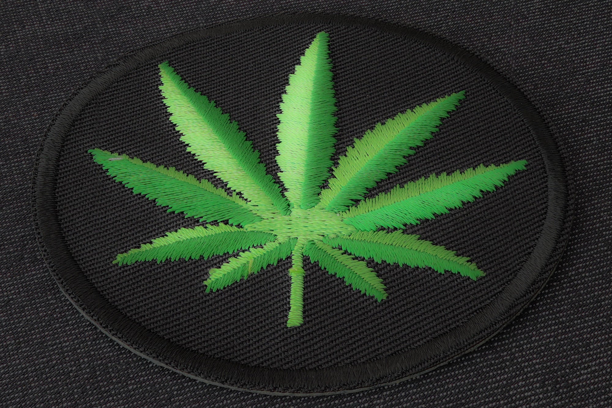 Cannabis Leaf Novelty Iron-On Patch - Unique Design for Trendy Style (  3.5 x 3.5 inches )