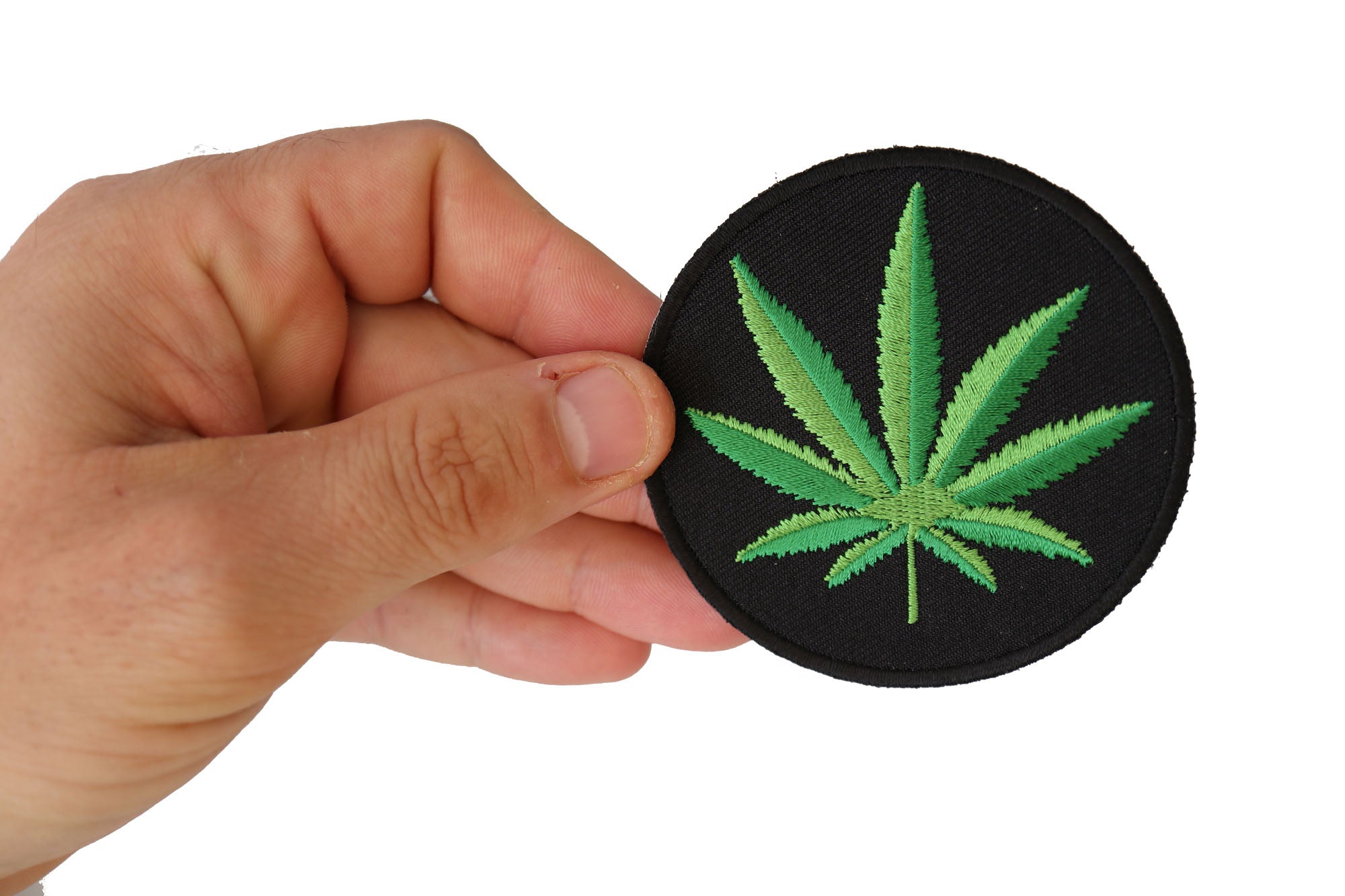 Cannabis Leaf Novelty Iron-On Patch - Unique Design for Trendy Style (  3.5 x 3.5 inches )