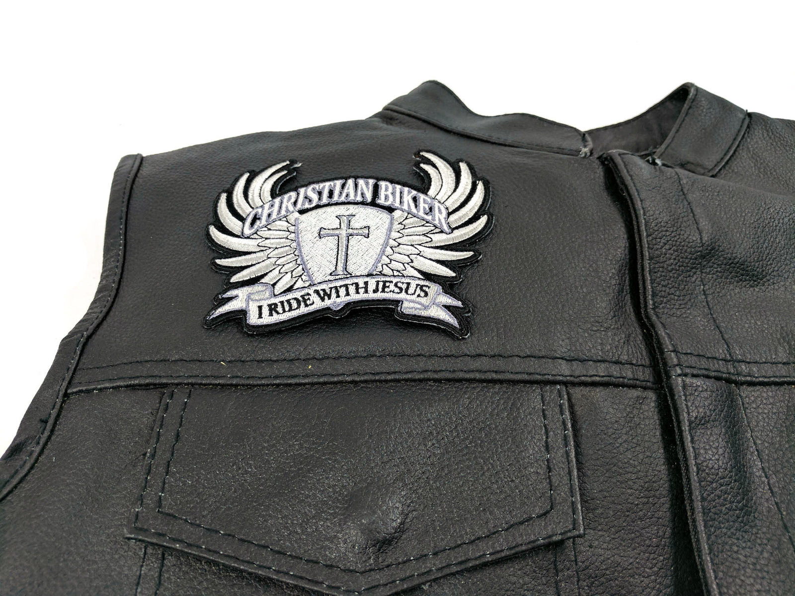 I Ride with Jesus Small Embroidered Patch product image 2