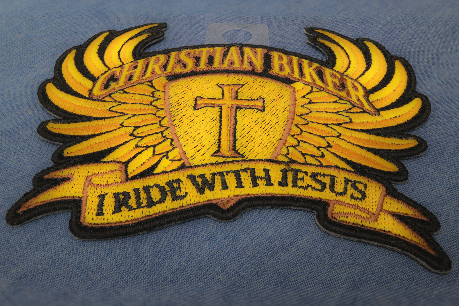 I Ride with Jesus Brown Embroidered Patch product image 5