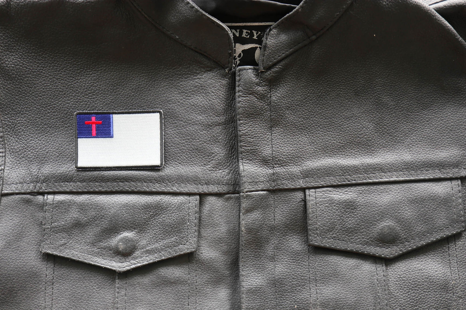 Christian Flag Black Border Embroidered Patch product image 3