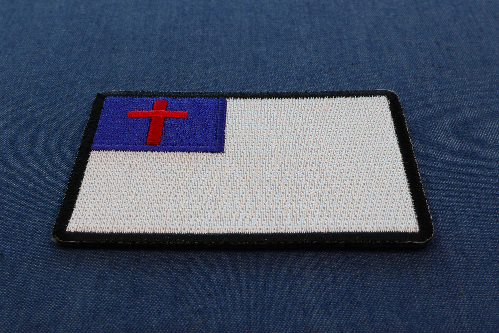 Christian Flag Patch with Black Borders - Perfect for Jackets, Bags ( 3x2 inches )