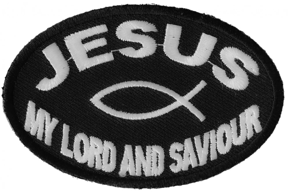 Jesus My Lord and Savior Patch - Powerful Christian Message for Apparel ( 3 x 2 inches )